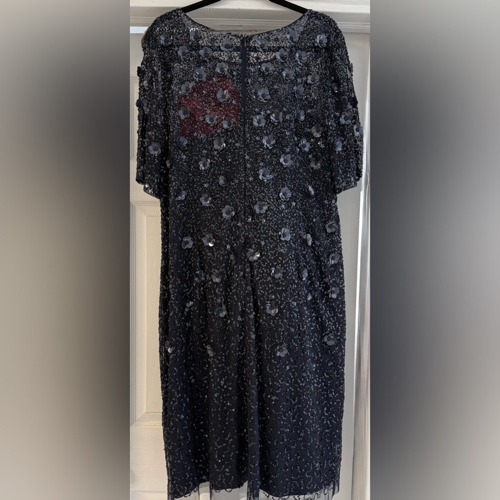 Navy Sequin Floral Dress